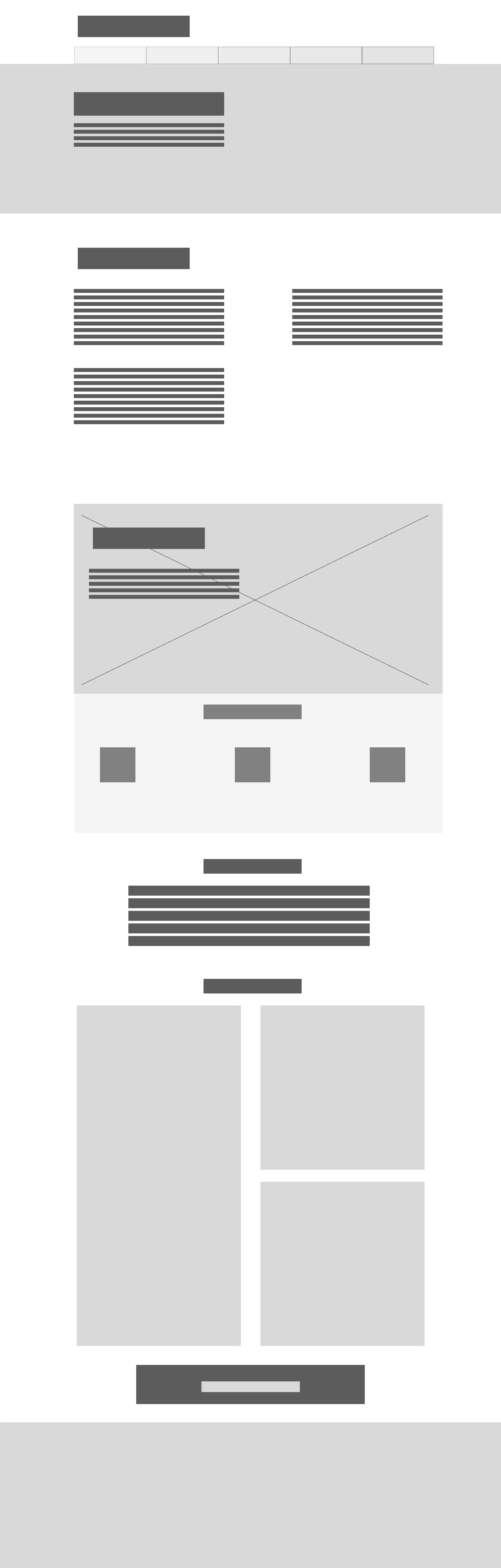 Wireframe for the large screen